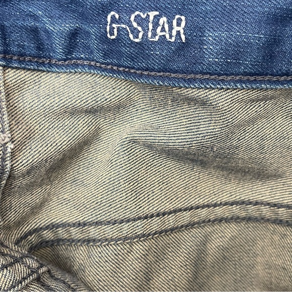 G Star Raw Jeans Men SZ 34 Blue Denim MORRIS Straight Low Wax Coated Button Fly - Picture 10 of 11